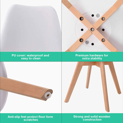 Italian Modern Nordic Dining Chair 4.3KG Low Back Plastic Molded Side