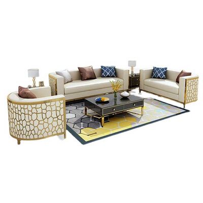 Luxury Gold Stainless Steel Lovest Sofas Sectionals Club Sofa Set Furniture