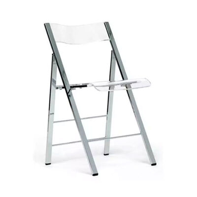 Gold Stainless Steel Frame Transparent Acrylic Chair Folding Wedding Chair For Hotel