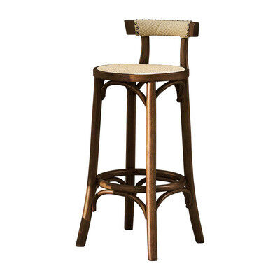 Kitchen Oak Cafe Bar Stools Ash Wood Stool Rattan With Back Support