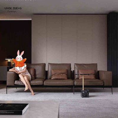 3 Piece Brown L Shaped Leather Couch Loveseats Cosy For Small Apartment