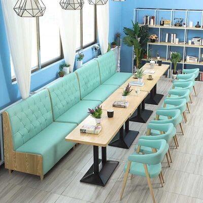 Bistro Cafe Restaurant Pub Table And Chairs Blue Leisure Booth Set UK-CT006