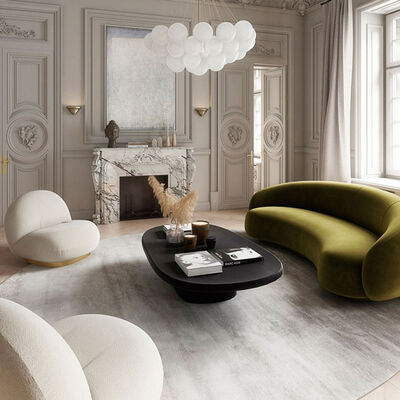 Half Moon Shaped Sectional Living Room Couch Sets With Recliners Long Booth 160cm