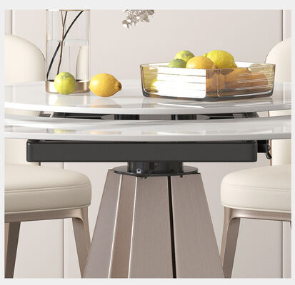 120cm 4 5 6 Seater White Round Extendable Dining Table And Chairs 4 To 6 Turntable Rotating