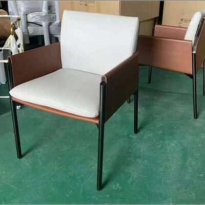 Fabric Leather Single Seater Sofa Chair French Reception Metal Inside Antique