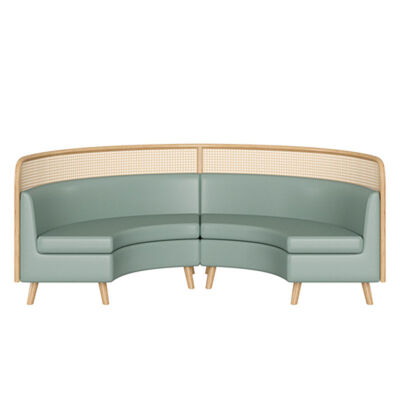 Combination Leather Club Sofa Curved U Shaped Customized Metal Skeleton