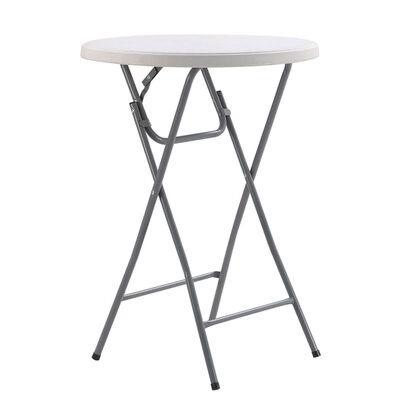 HDPE Plastic Folding Bar Height Bistro Table Portable Round For Party Event Cocktail