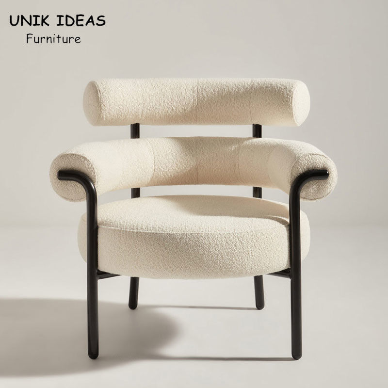 Sheepskin Fabric Single Seater Armchair Sofa Accent White Elegant 79.1cm