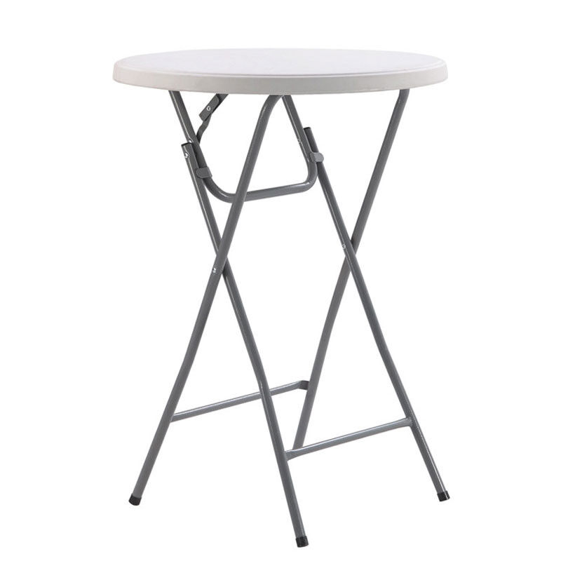 HDPE Plastic Folding Bar Height Bistro Table Portable Round For Party Event Cocktail