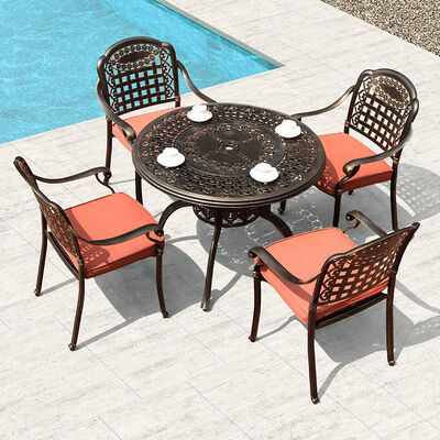 Bon prix Meubles d'extérieur de patio de loisirs balcon de jardin Table et chaises métalliques pour le café et le restaurant en ligne
