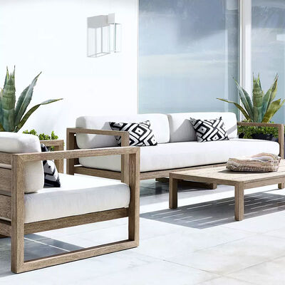 Bon prix Meubles extérieurs en teck de luxe Couch de patio Modern Resort Outdoor Sofa en ligne