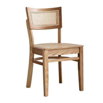 Bon prix Chaise rustique à canne en tissu cadre en bois massif Chaise en rotin pour salle à manger et restaurant en ligne