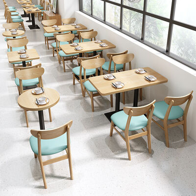 Bon prix Table à manger et chaises de restaurant moderne, ensemble en bois massif, chaise à crêpes en ligne