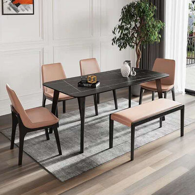 Bon prix table de salle à manger et chaises de marbre de 120cm 140cm 160cm 8 Seater et avec le banc en ligne