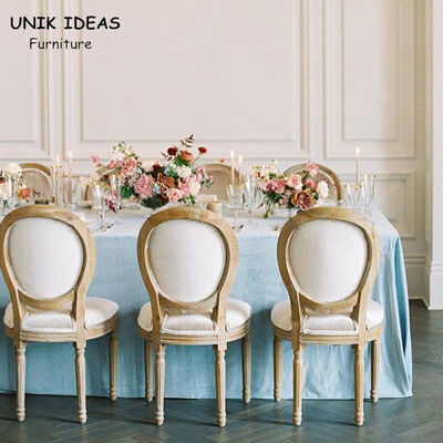 Bon prix Les domaines arrières ronds du mariage XVI de Louis Banquet Dining Chair 100cm font du jardinage en ligne