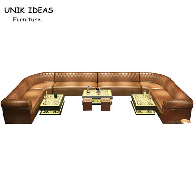 Bon prix salon en U fait sur commande large Sofa With Chaise Strip de club de 3m 12 Seater en ligne