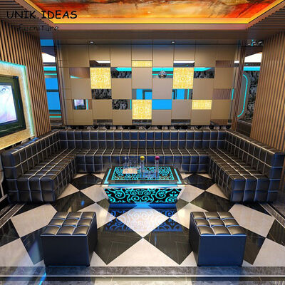 Bon prix Tableau sectionnel en U noir bleu de 11 10 Seater Sofa With Recliners Led Cube en ligne