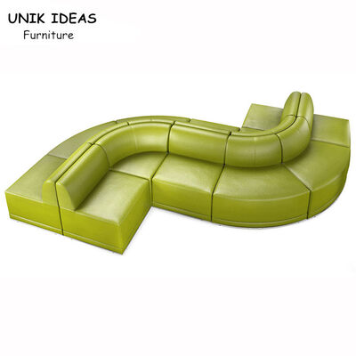Bon prix Salon Sofa Grey de club de 4 Seater en U   Restaurant gris de style de cru de forme d'arc de S en ligne