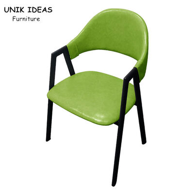Bon prix Un cadre formé en métal dinant des chaises avec le gris jaune vert de fer minimaliste de bras en ligne